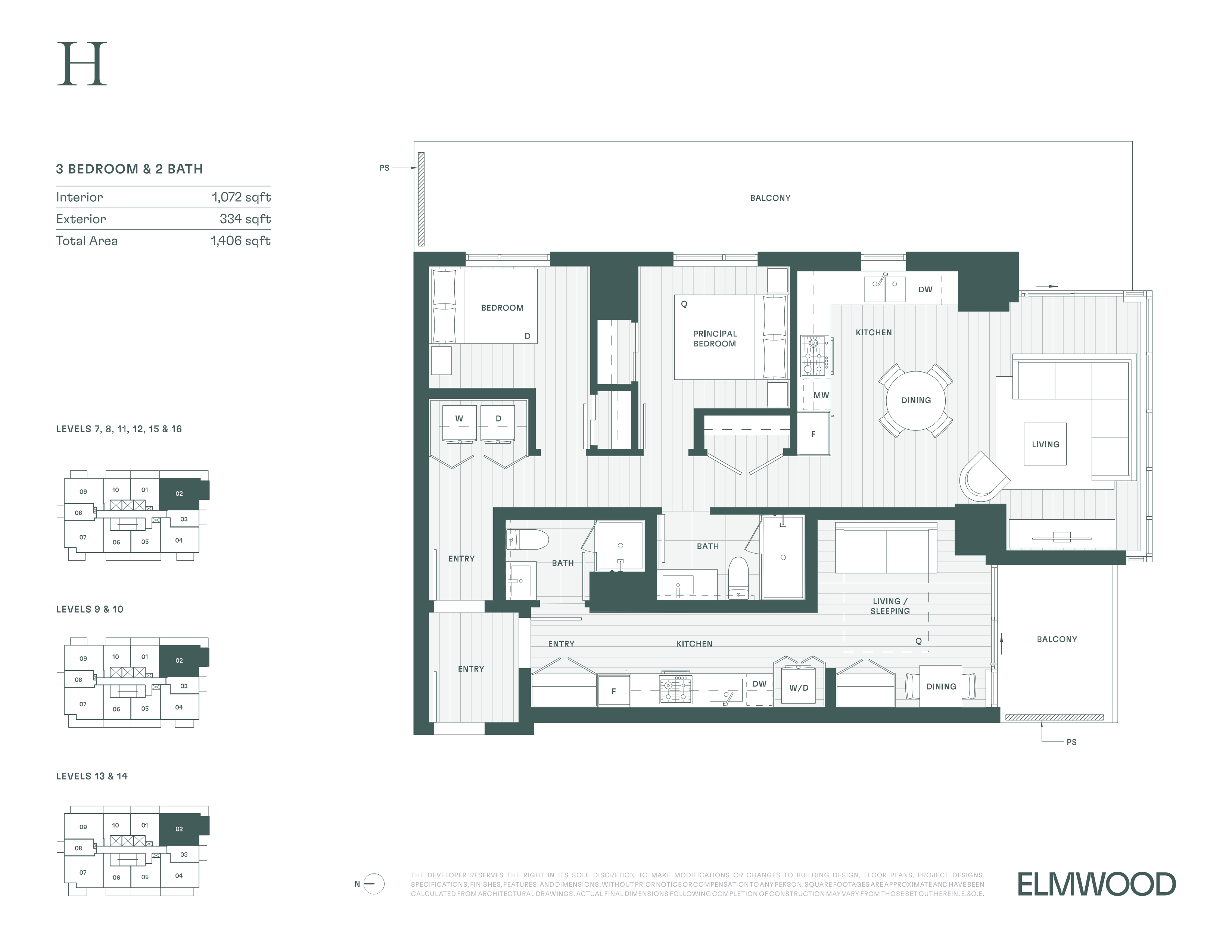  Floor Plan of Elmwood Condos with undefined beds