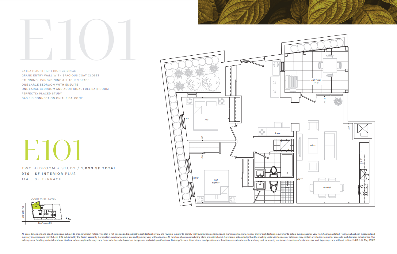  Floor Plan of EverHome Markham Condos with undefined beds