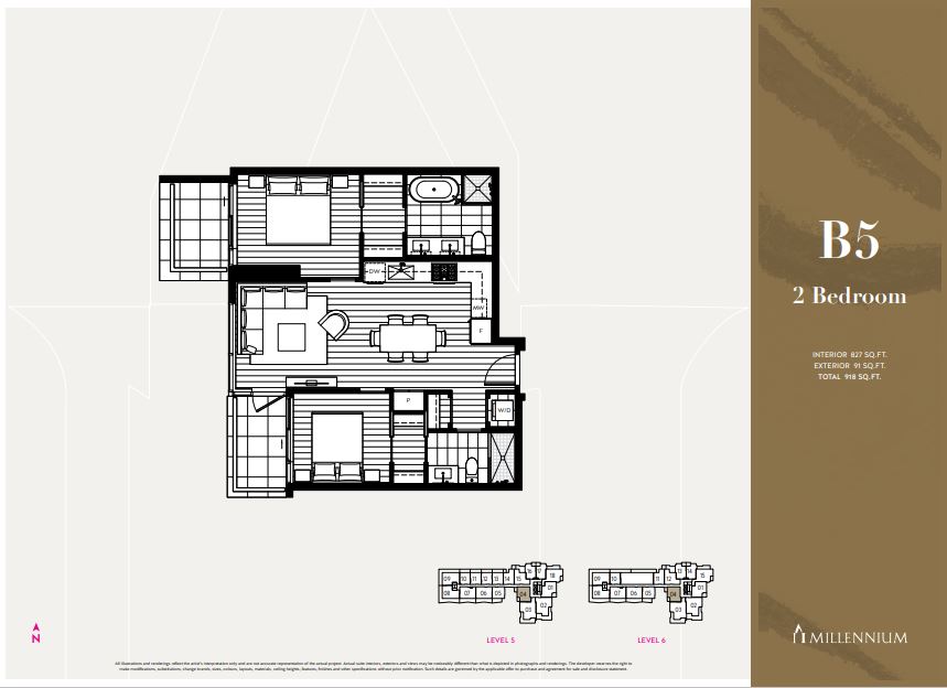 Floor Plan of Millennium Central Lonsdale Condos with undefined beds