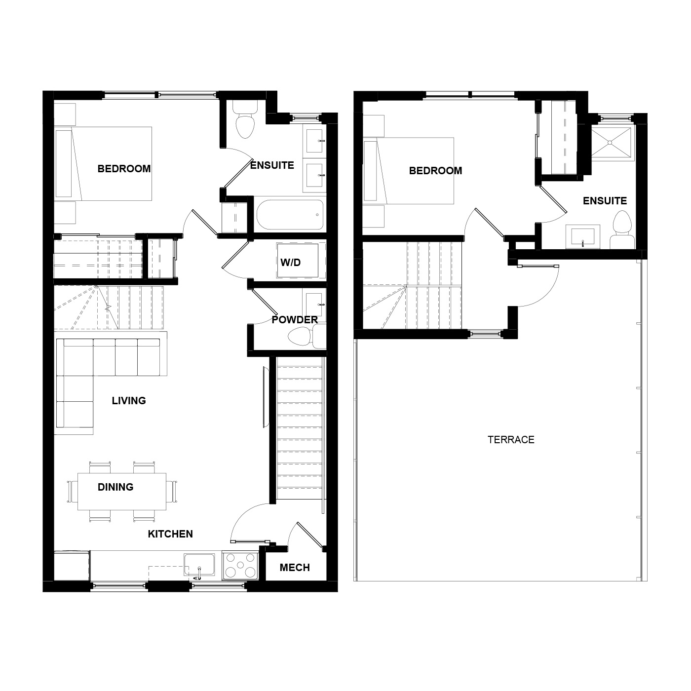  Floor Plan of The Boho Condos with undefined beds