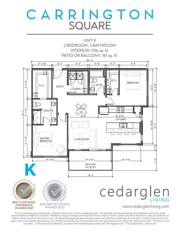  Floor Plan of Carrington Square Condos with undefined beds