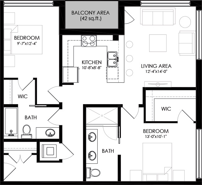  Floor Plan of Midtown Lofts with undefined beds