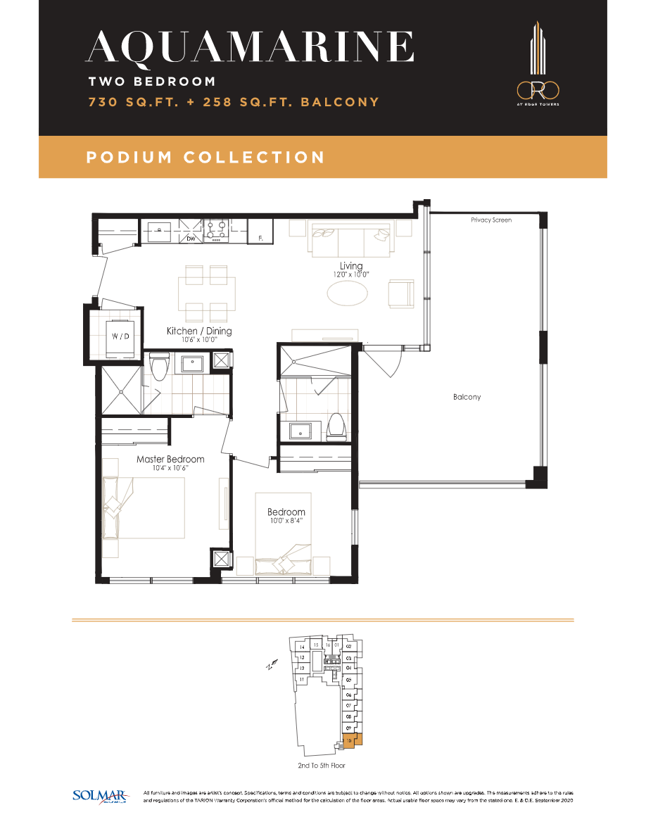  Floor Plan of ORO at Edge Towers with undefined beds