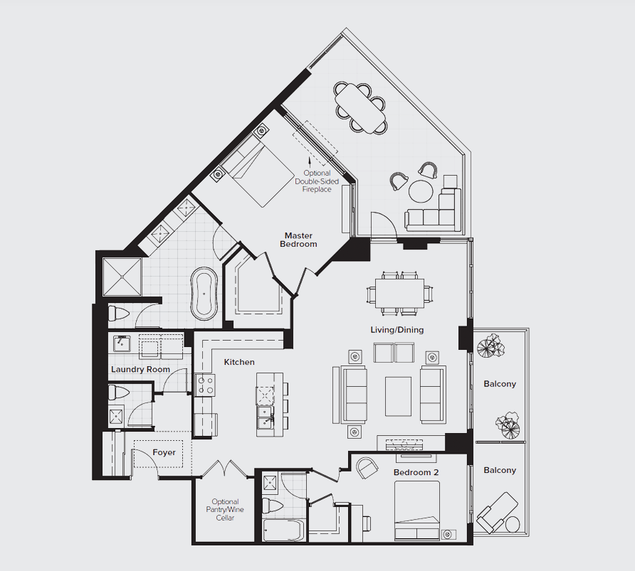  Floor Plan of Caroline St. Private Residences with undefined beds