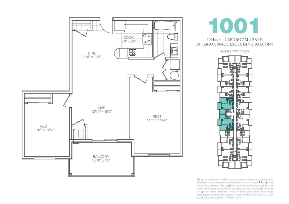  Floor Plan of The Gallery Condominiums with undefined beds
