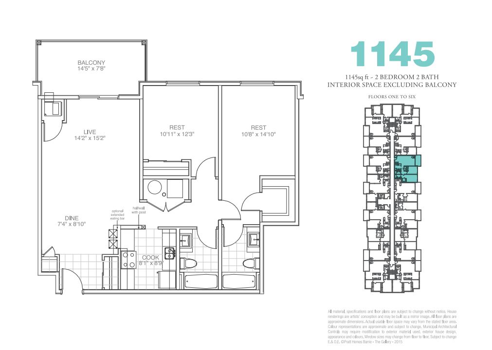  Floor Plan of The Gallery Condominiums with undefined beds