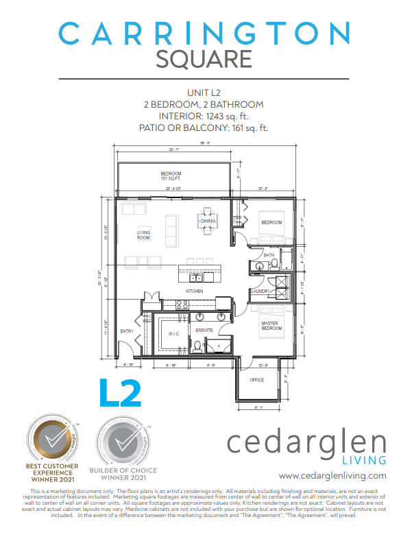  Floor Plan of Carrington Square Condos with undefined beds