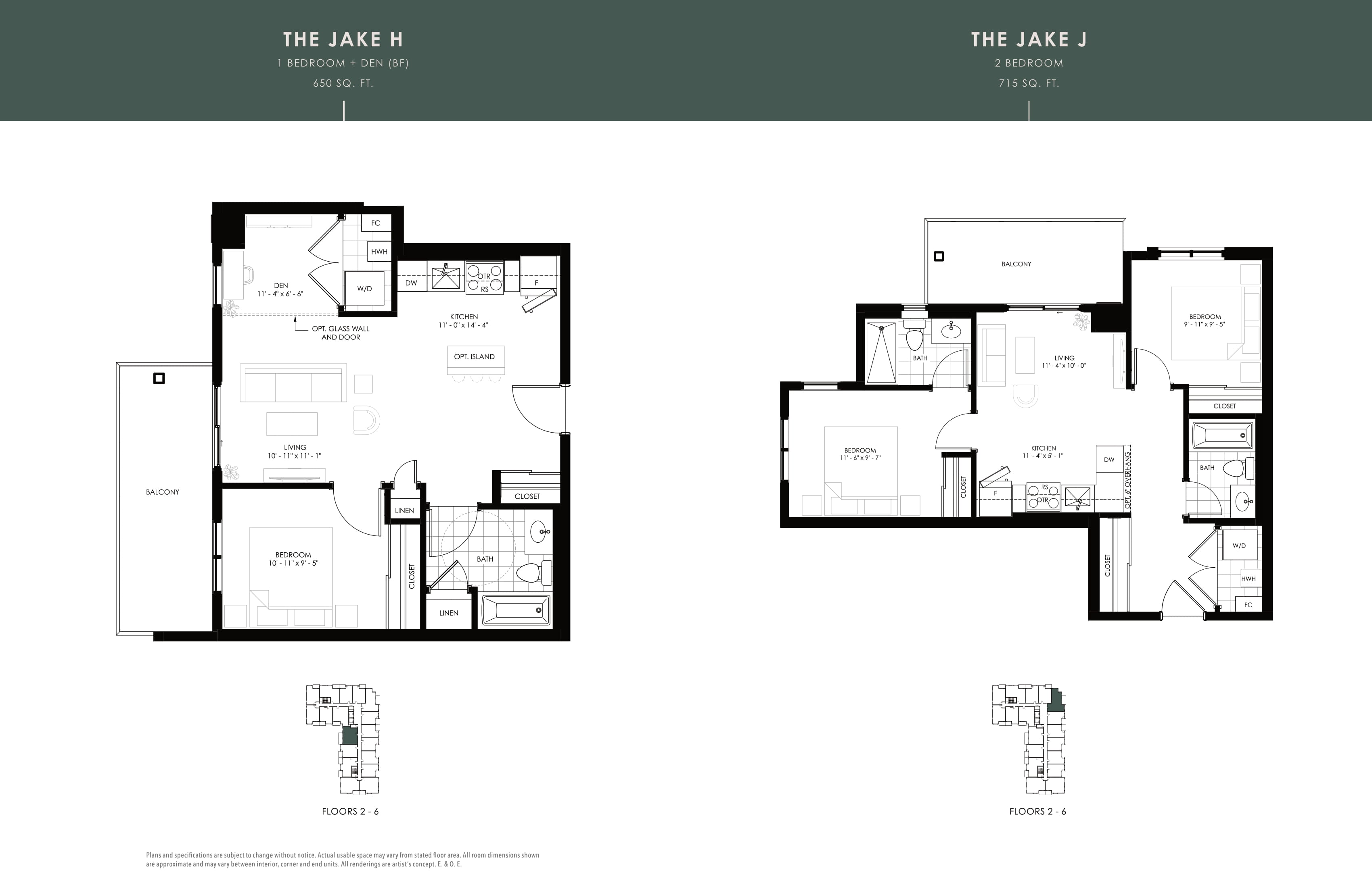  Floor Plan of The Jake Condo with undefined beds