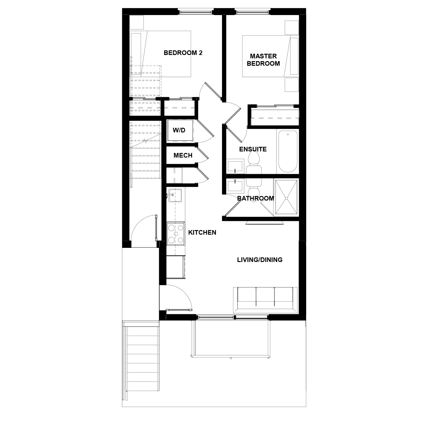  Floor Plan of The Boho Condos with undefined beds