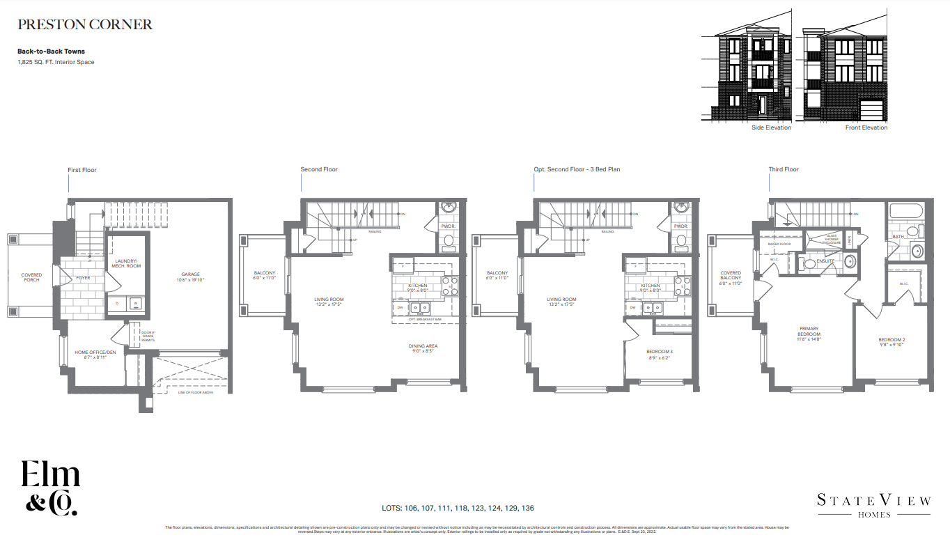 The Preston Corner Floor Plan of Elm & Co. with undefined beds