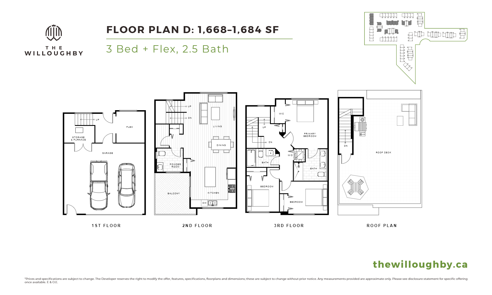  Floor Plan of The Willoughby Towns with undefined beds