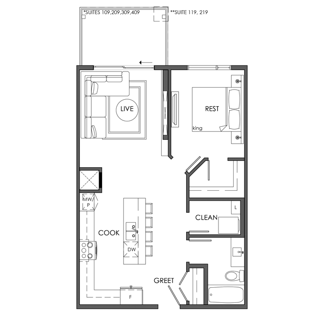 109 Floor Plan of Edge at Larch Park - Building 2 Condos with undefined beds