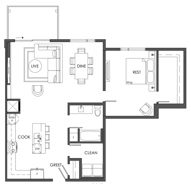 MEADOW Floor Plan of Edge at Larch Park - Building 2 Condos with undefined beds