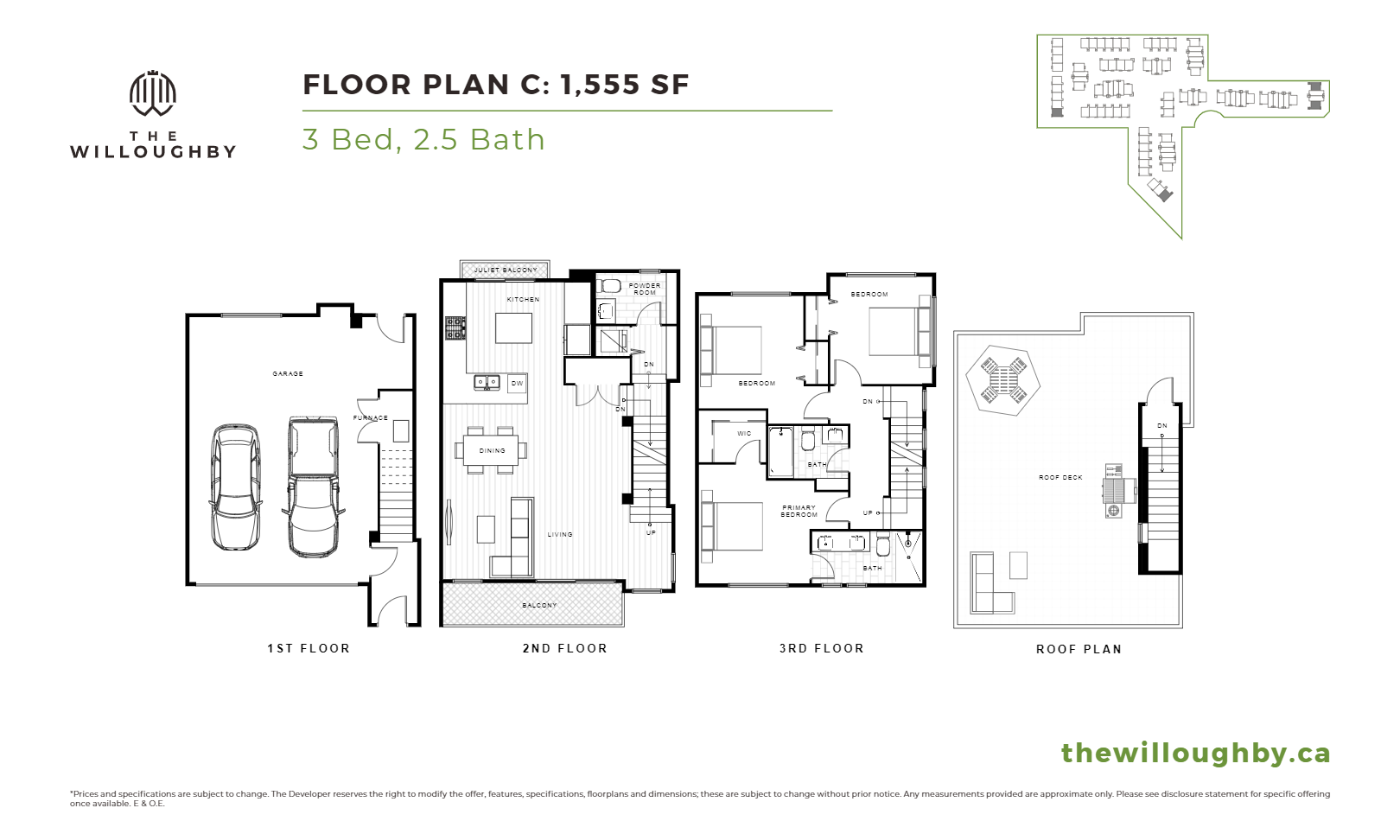  Floor Plan of The Willoughby Towns with undefined beds