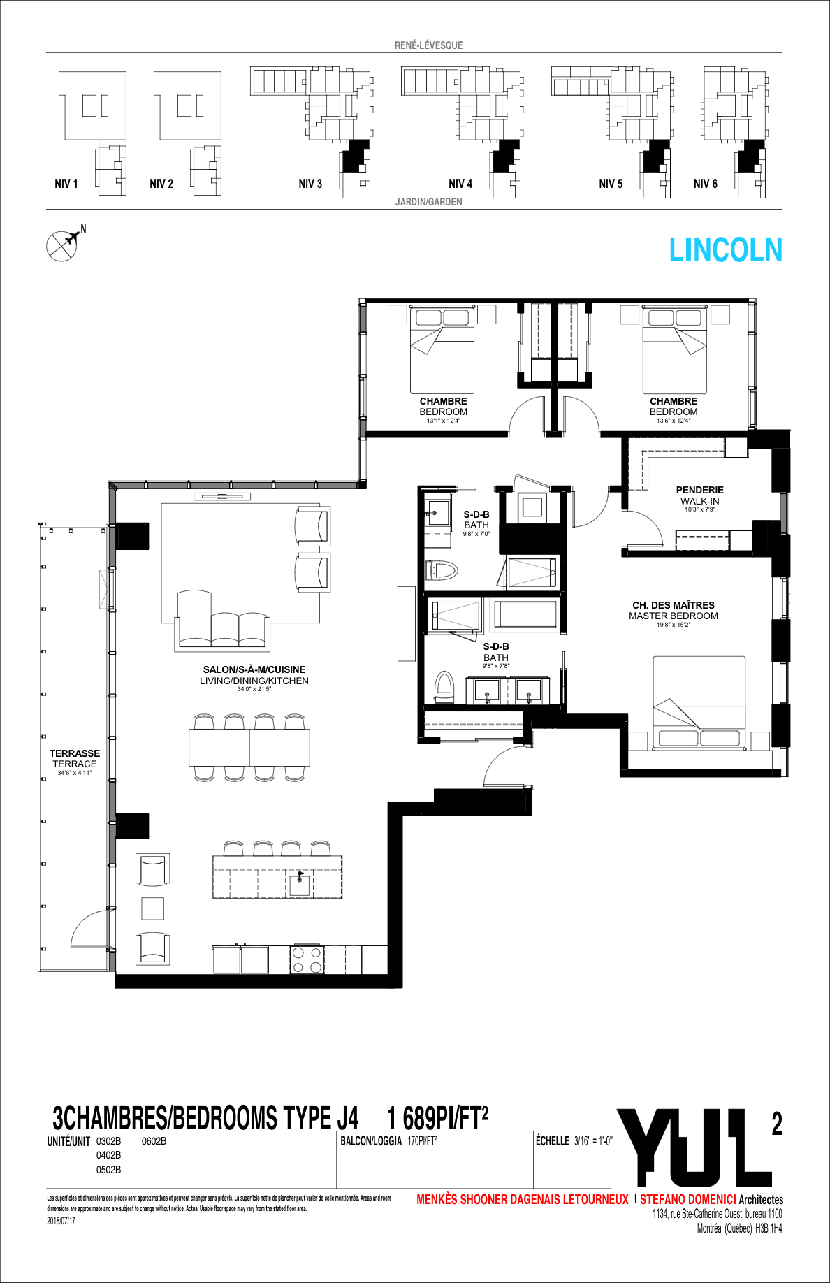  Floor Plan of YUL Centre-ville Condos with undefined beds