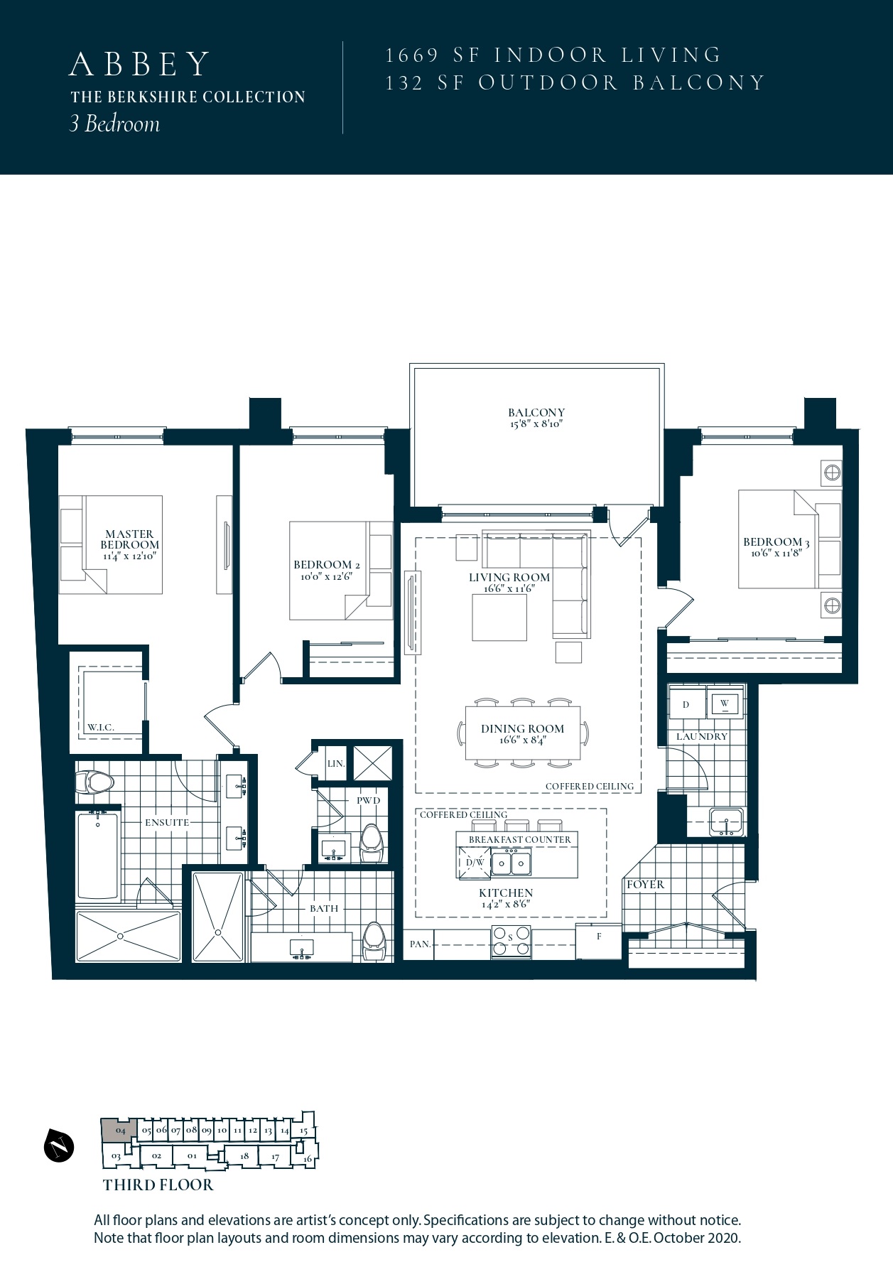  Floor Plan of Berkshire Residences Condos with undefined beds