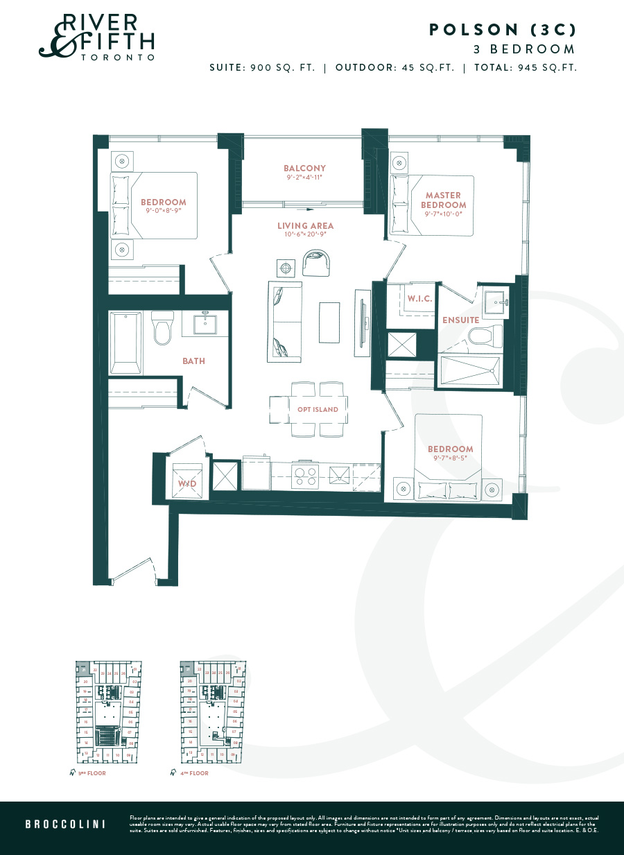  Floor Plan of River and Fifth Condos with undefined beds