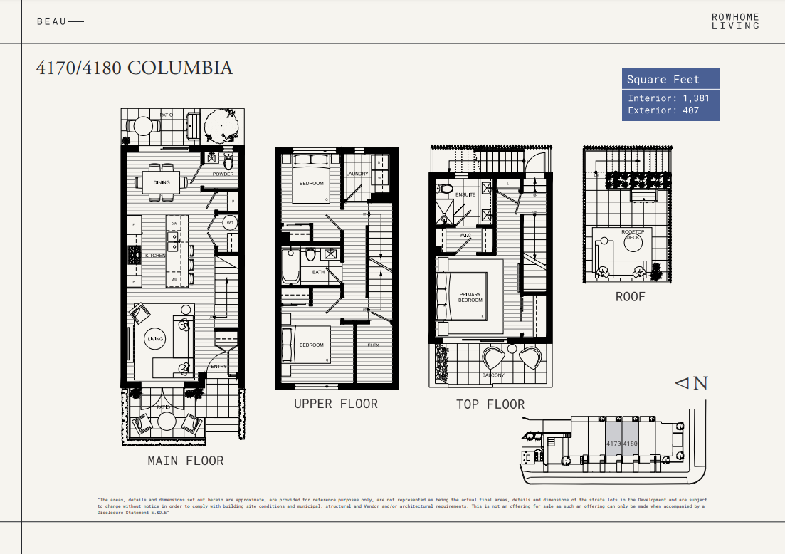 4180 Columbia Street Floor Plan of Beau Towns with undefined beds