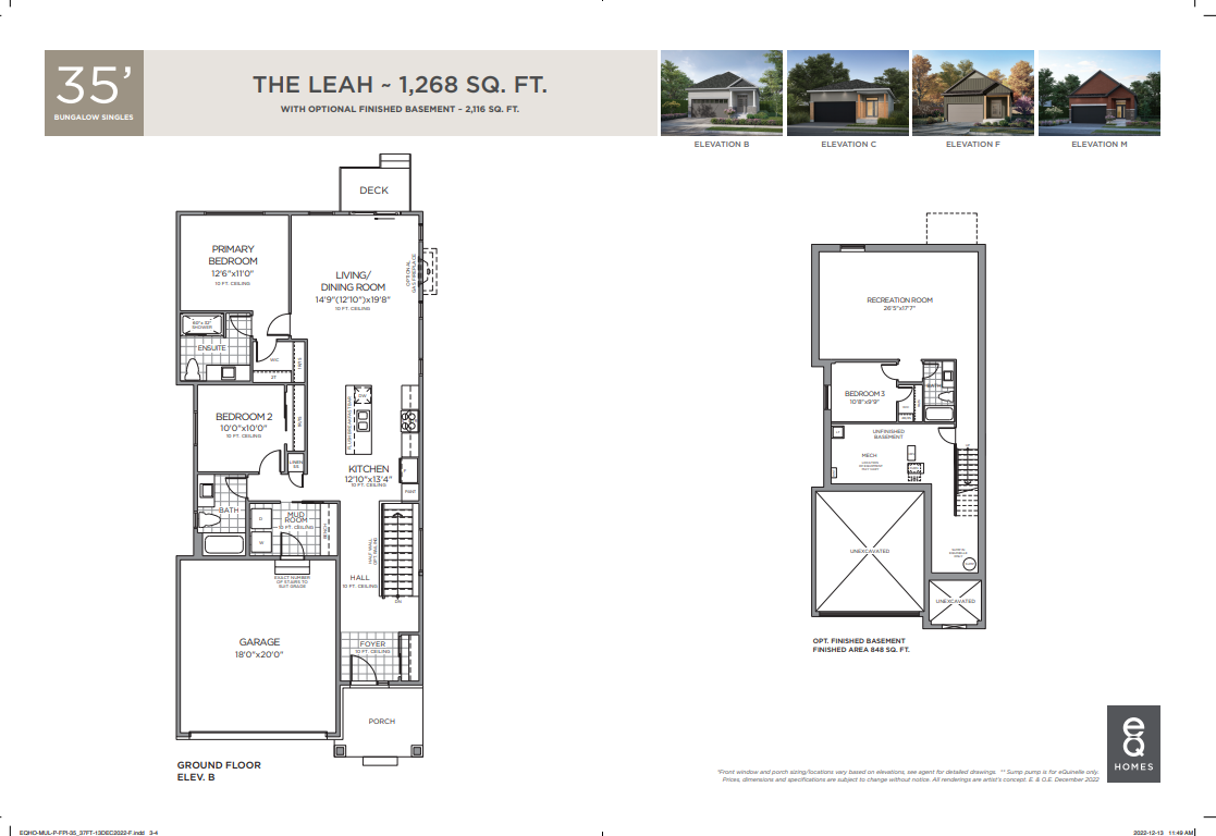 The Leah F Floor Plan of Provence, Orleans Town with undefined beds