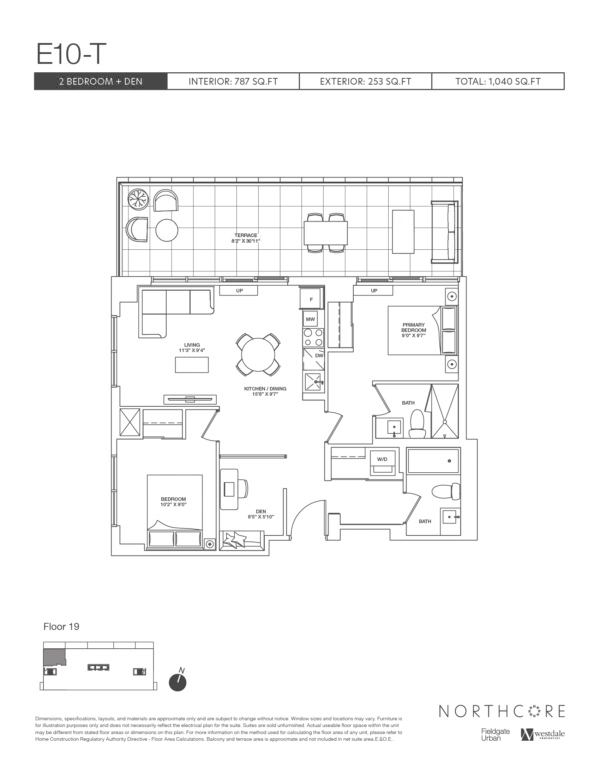  Floor Plan of NorthCore Condos with undefined beds