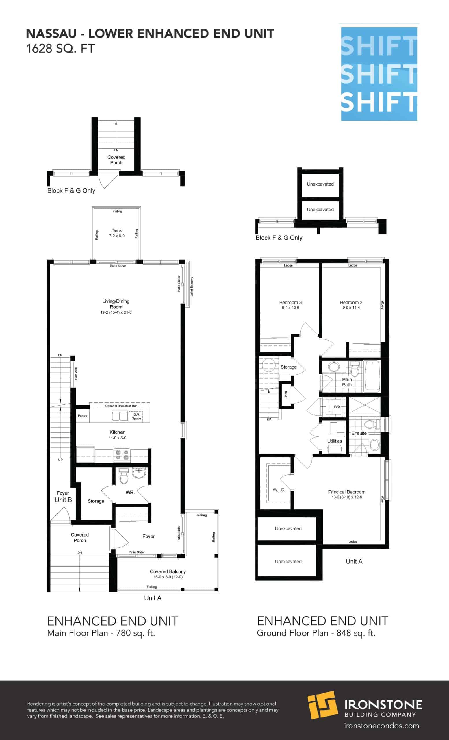 The Nassau Enhanced Unit Floor Plan of Shift Condos with undefined beds