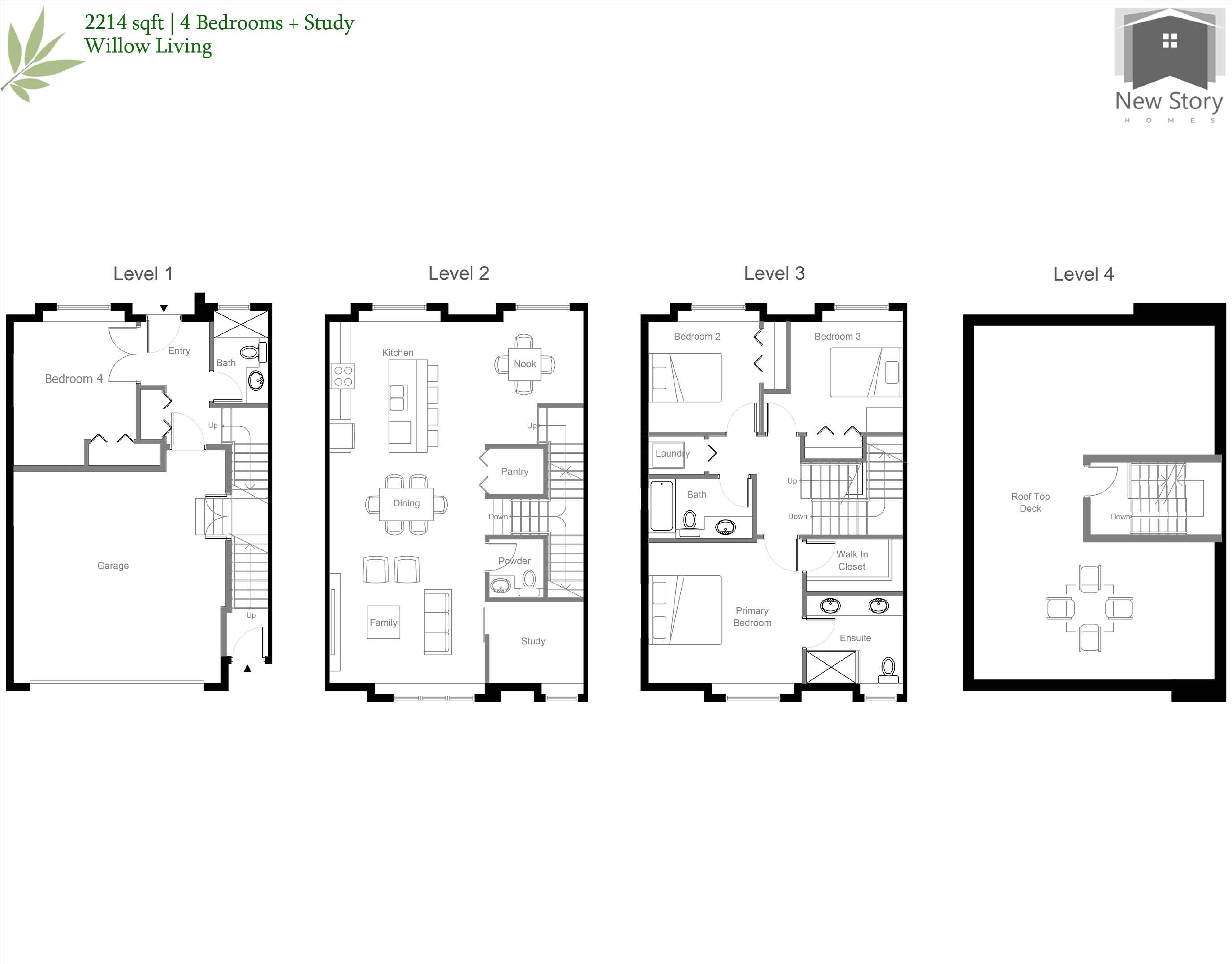  Floor Plan of Willow Living Towns with undefined beds