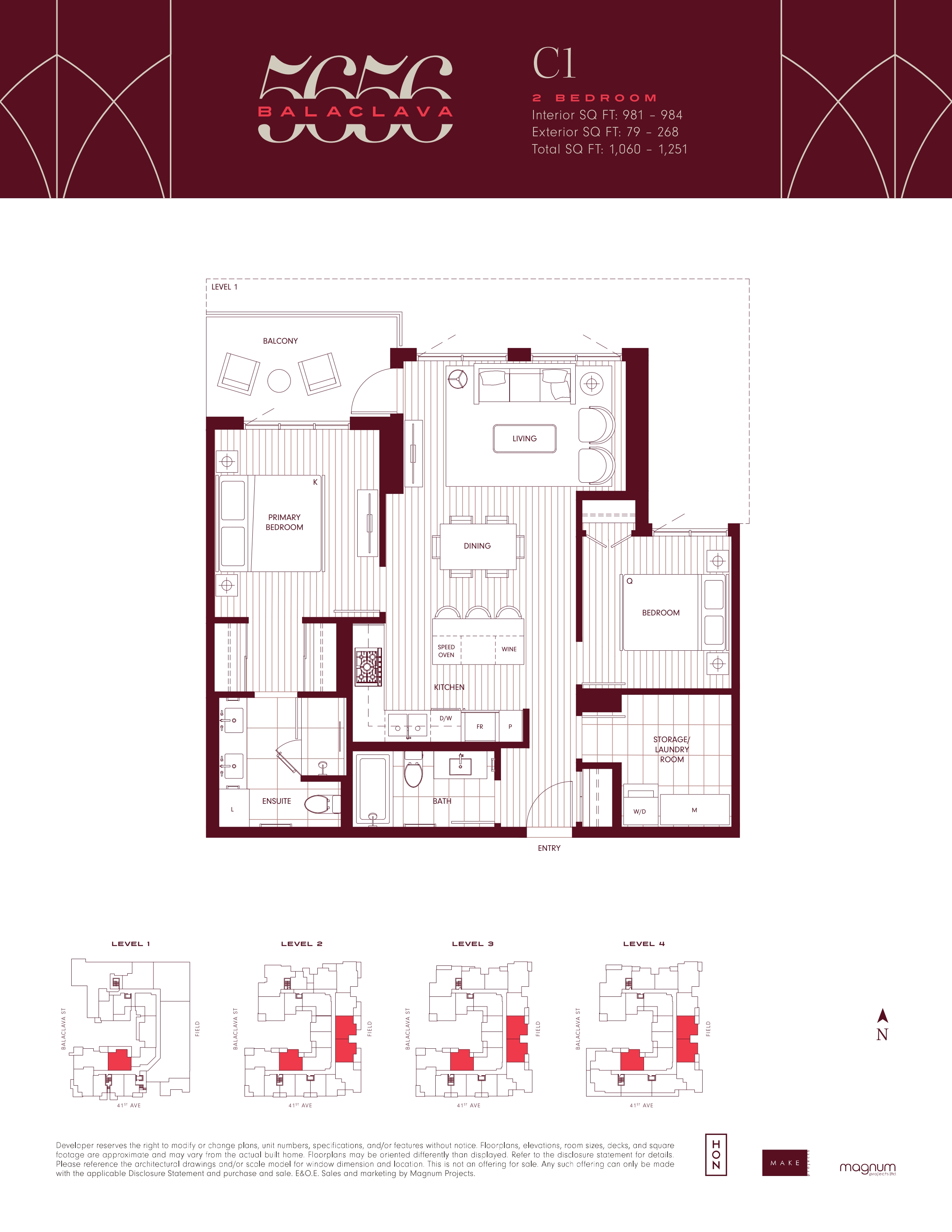 C1 Floor Plan of 5656 Balaclava Condos with undefined beds