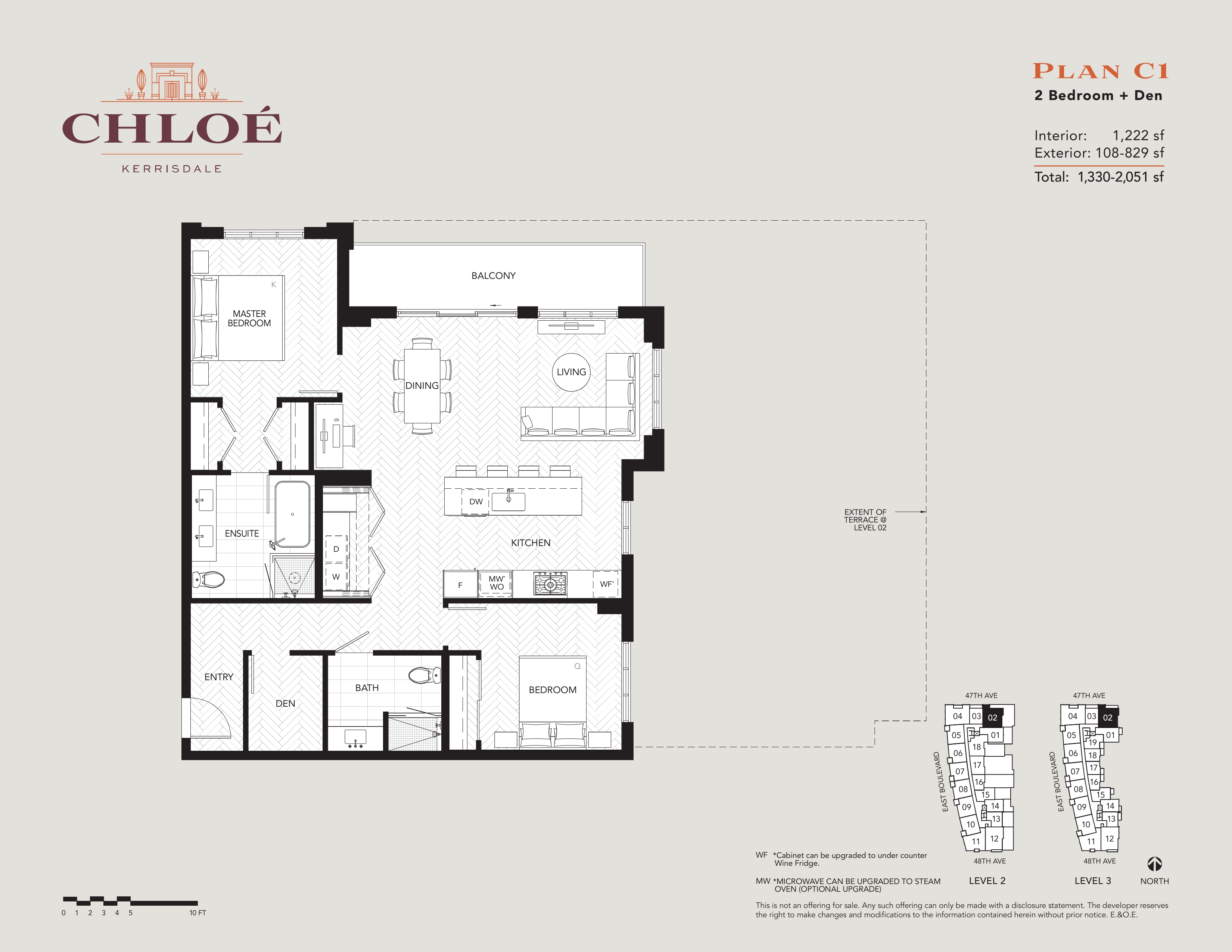 C1 Floor Plan of Chloe Condos with undefined beds