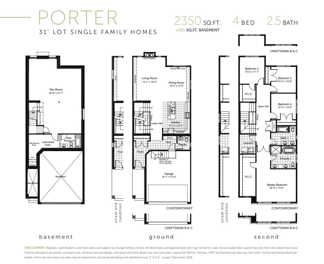 Porter Floor Plan of River's Edge Claridge Homes with undefined beds