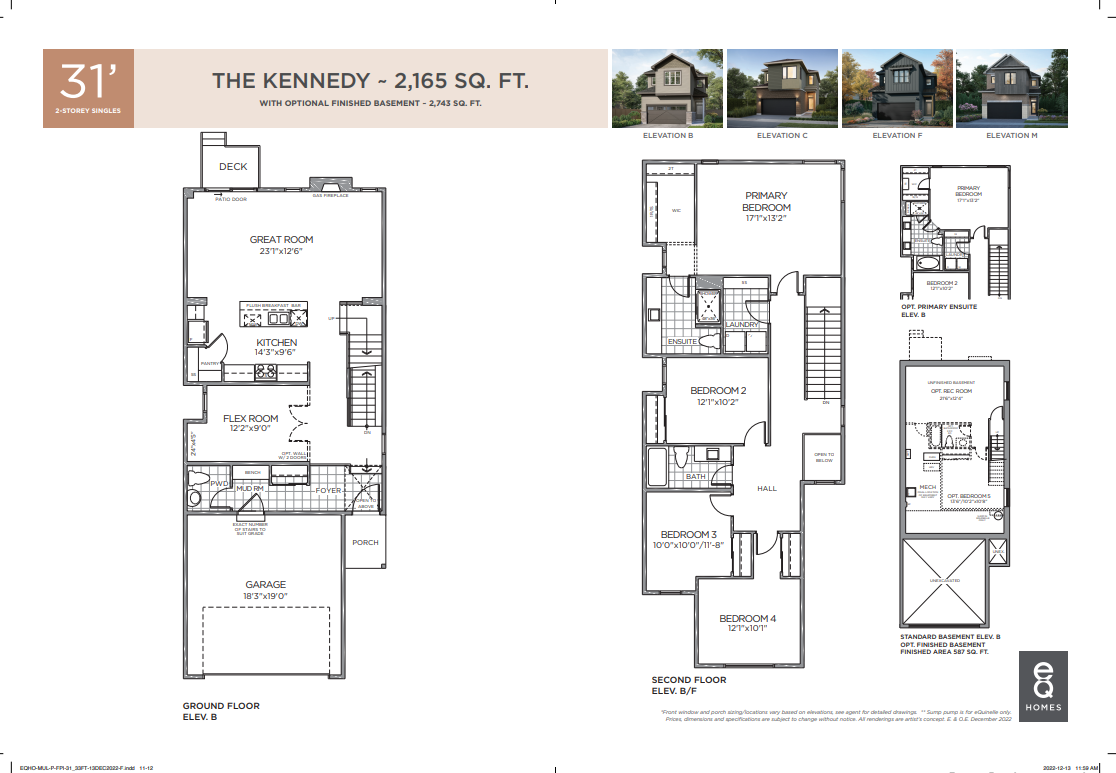 The Kennedy F Floor Plan of Provence, Orleans Town with undefined beds
