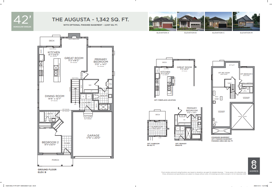 The Augusta B Floor Plan of Provence, Orleans Town with undefined beds