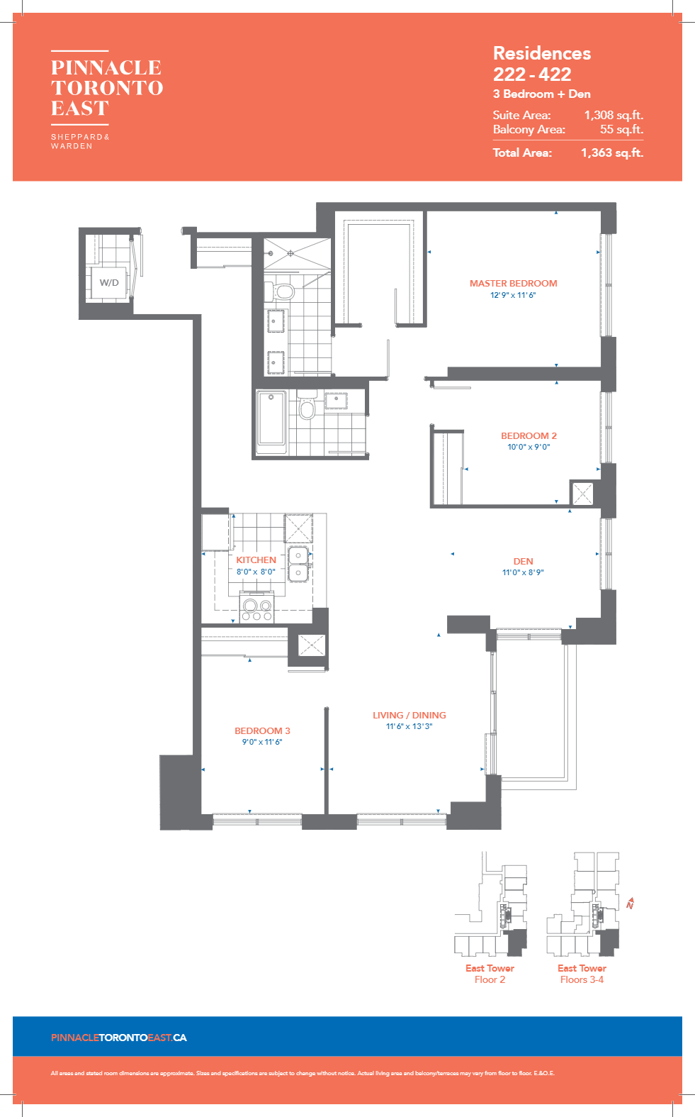 Residences 222-422 Floor Plan of Pinnacle Toronto East Condos with undefined beds