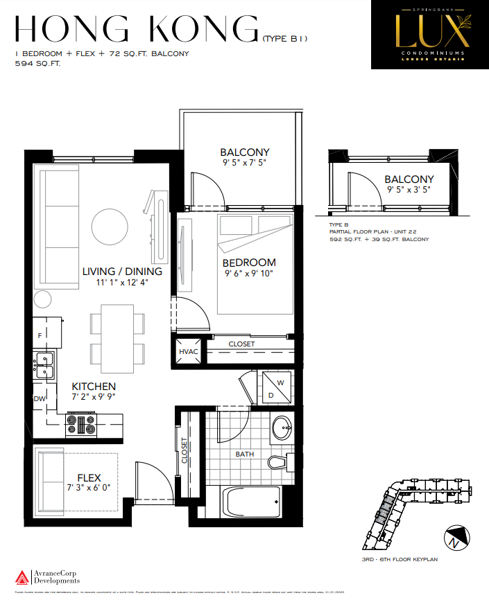 HONG KONG - B1 Floor Plan of Springbank Lux condos with undefined beds