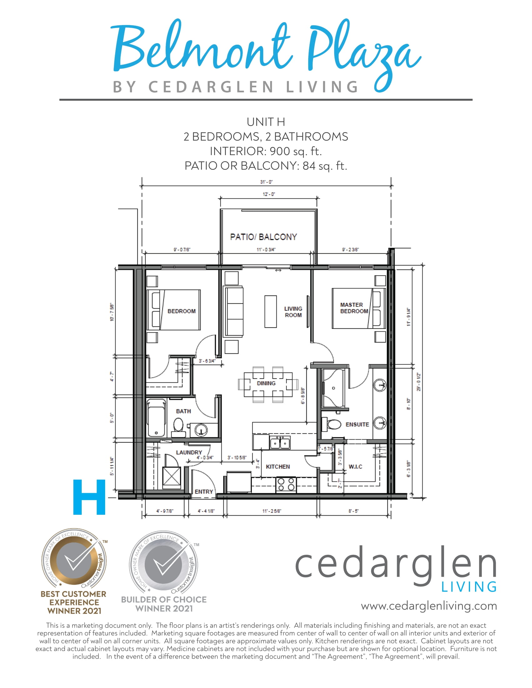  Floor Plan of Belmont Plaza Condos with undefined beds