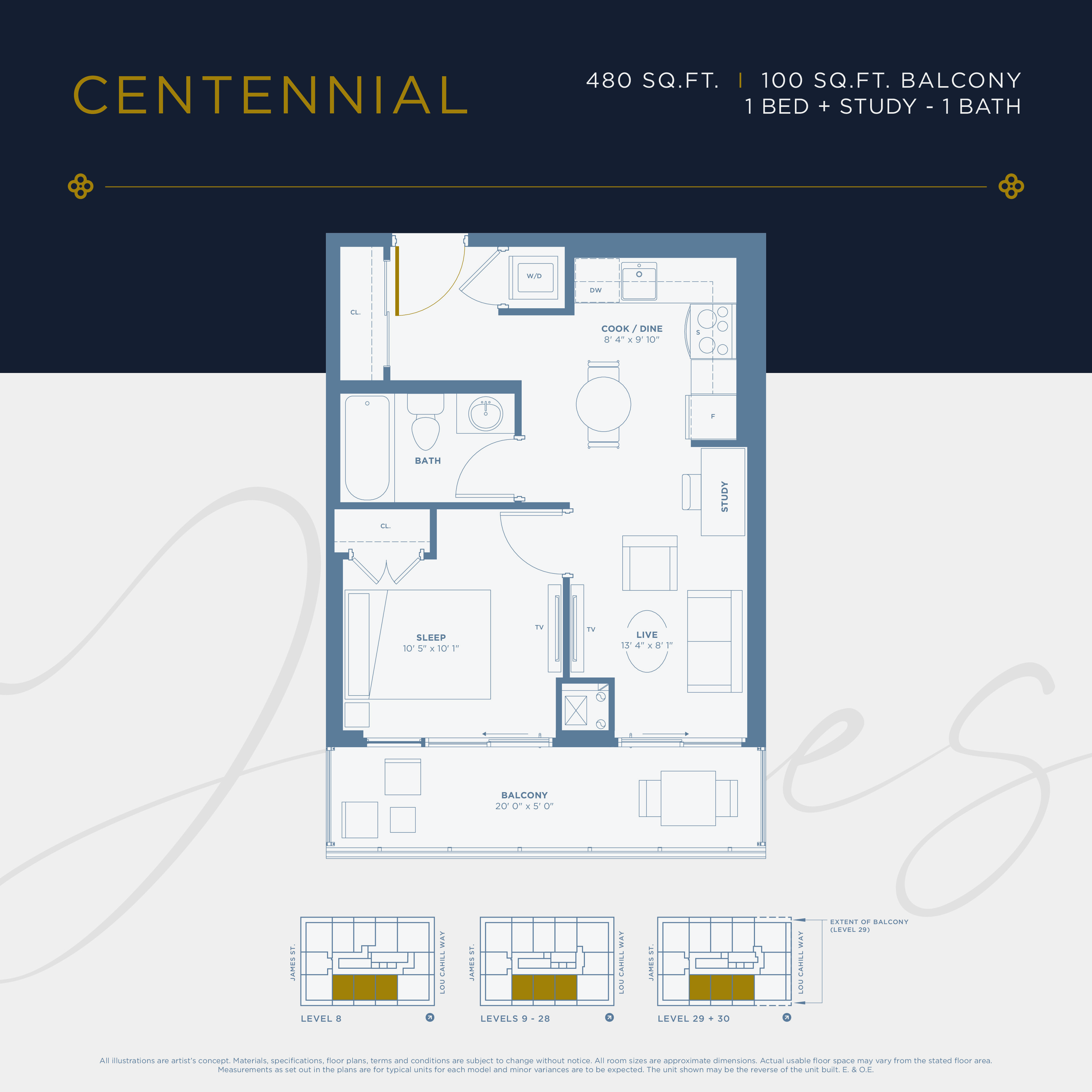  Floor Plan of 88 James condo St Catherines  with undefined beds