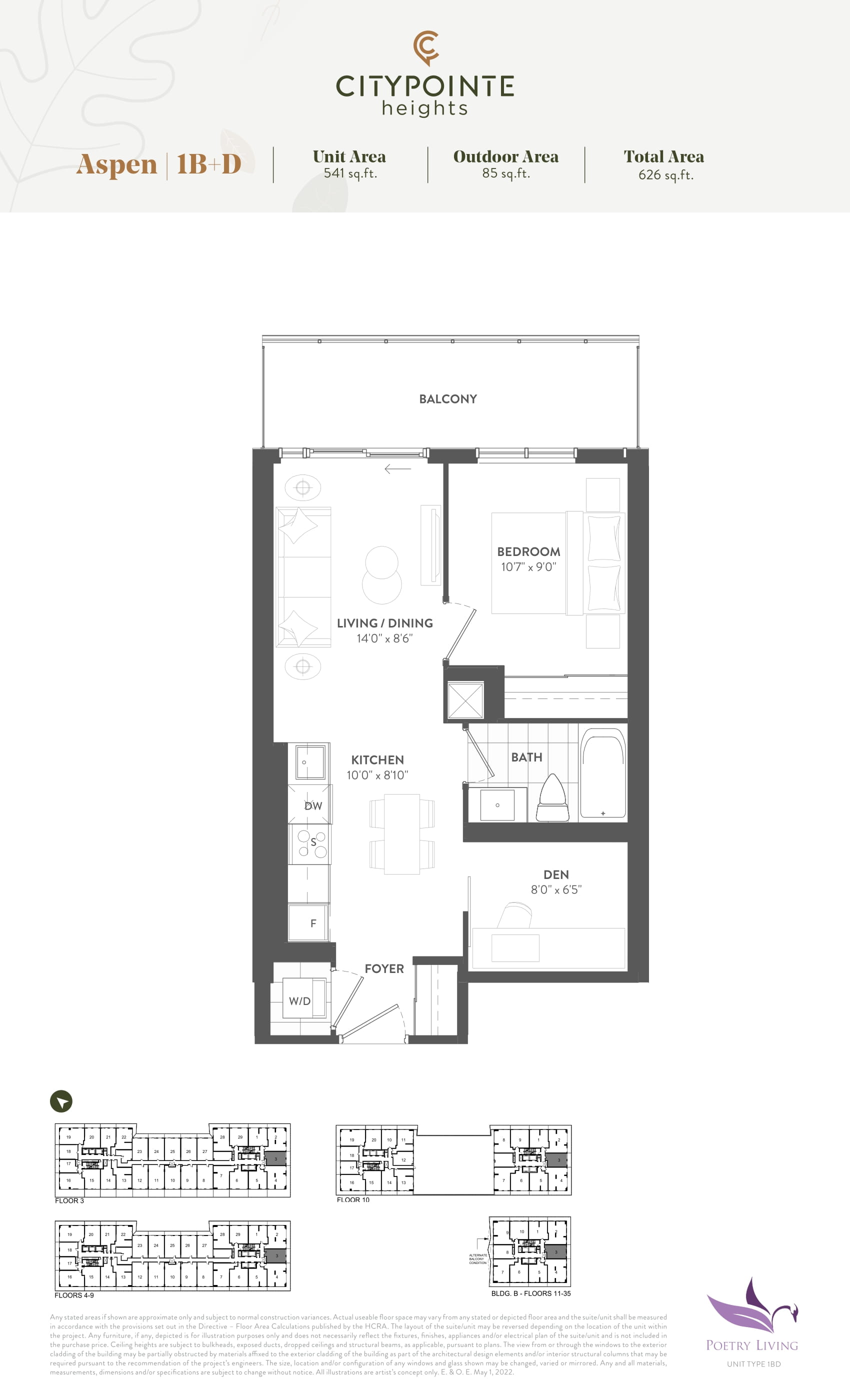  Floor Plan of CityPointe Heights with undefined beds
