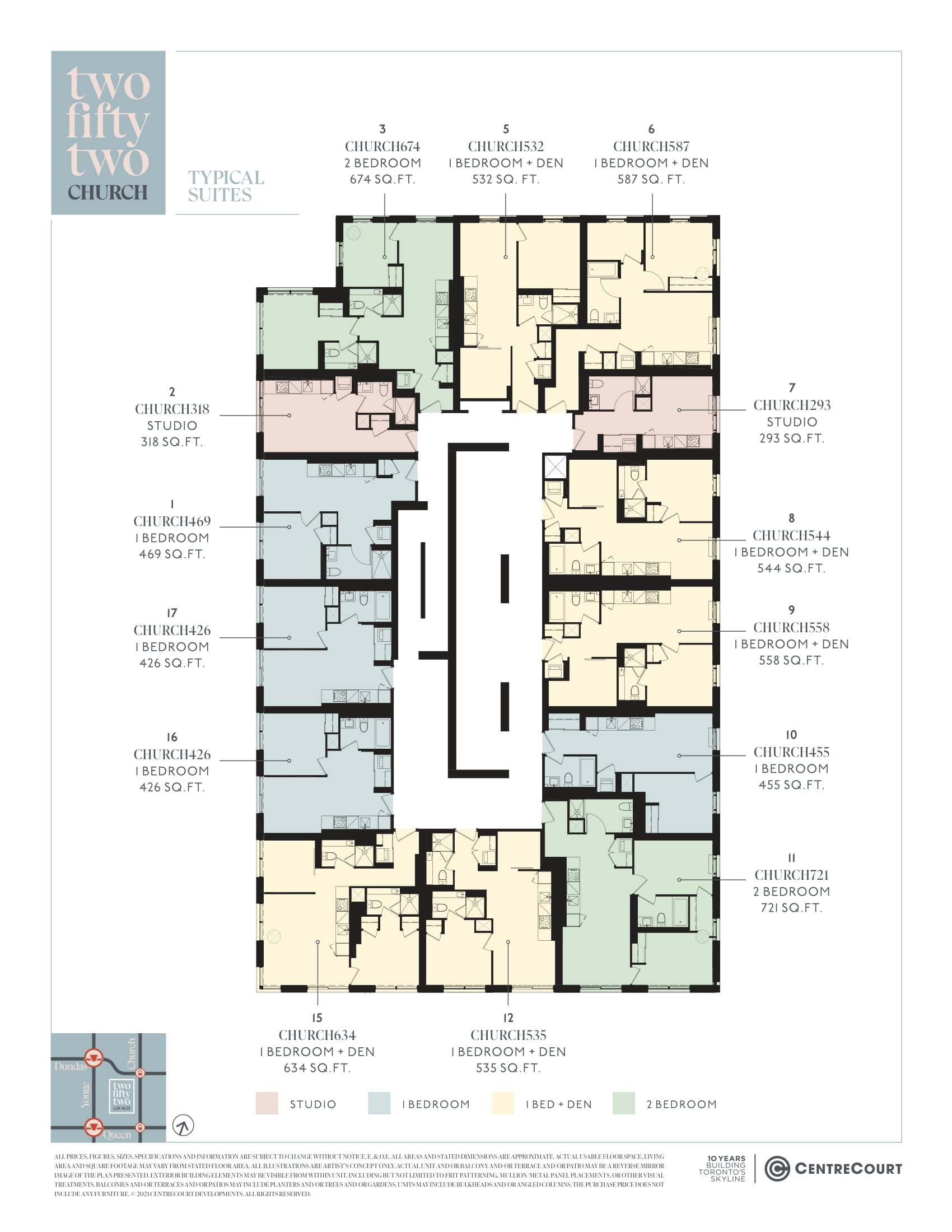  Floor Plan of 252 Church Condos with undefined beds