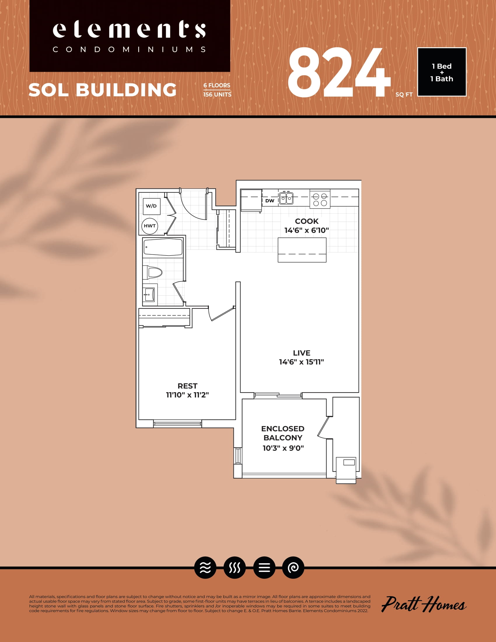  Floor Plan of Elements Condominiums with undefined beds