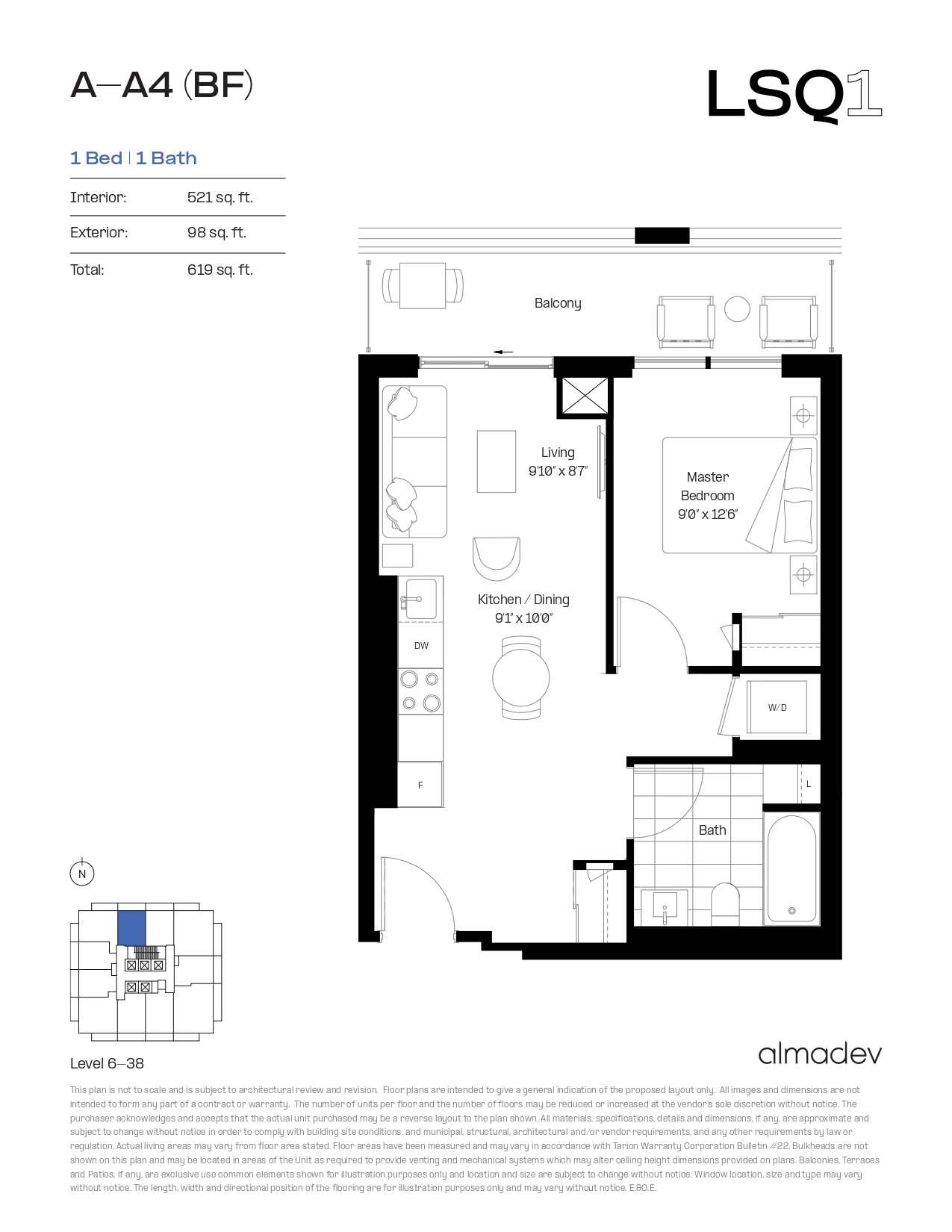 A-A4(BF) Floor Plan of LSQ Condos with undefined beds