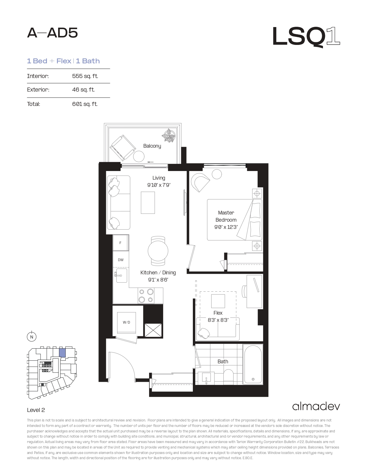 A-AD5 Floor Plan of LSQ Condos with undefined beds
