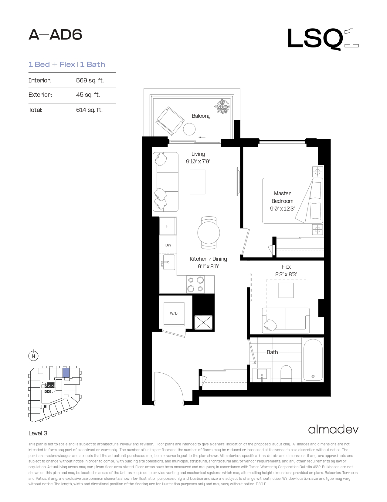 A-AD6 Floor Plan of LSQ Condos with undefined beds