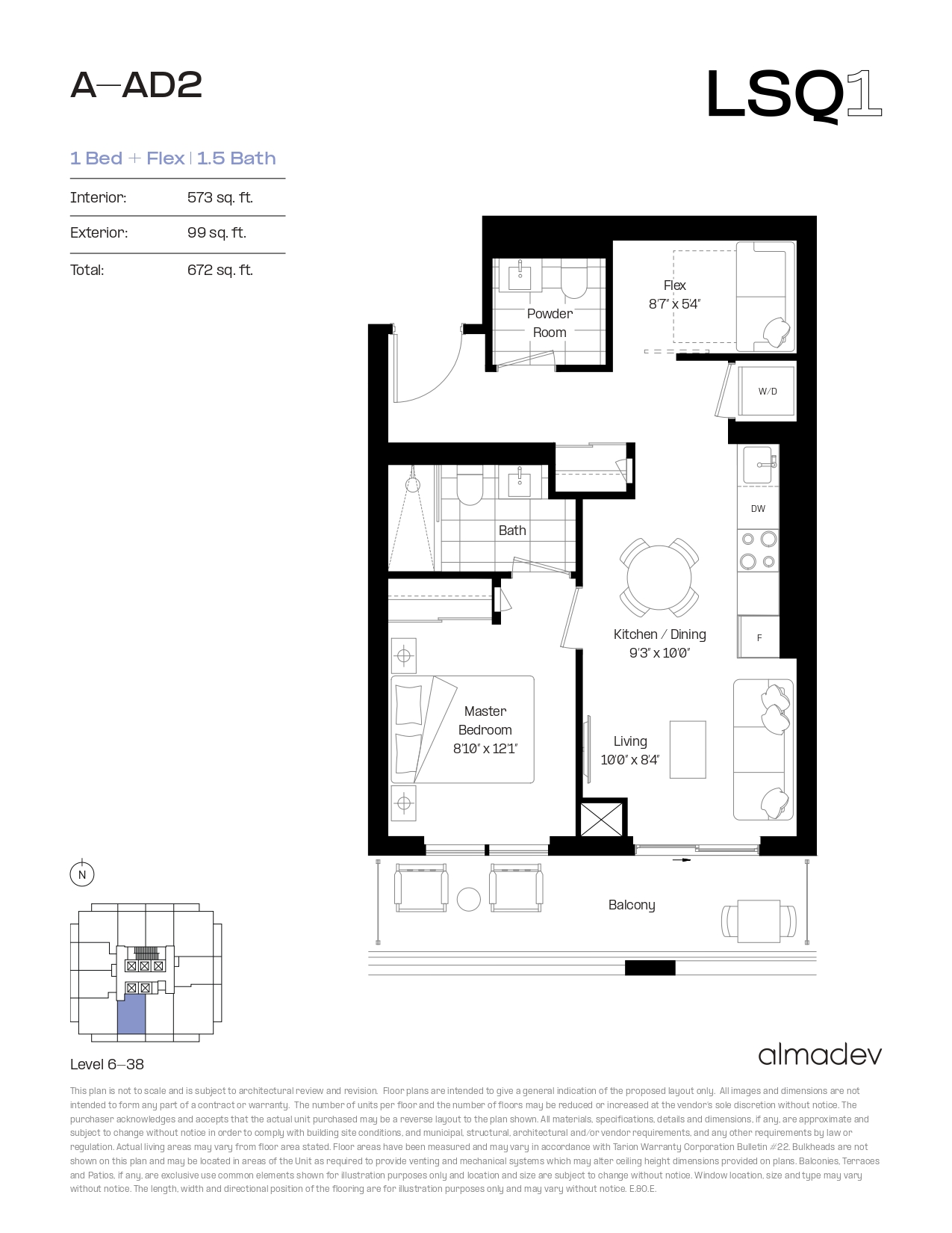 A-AD2 Floor Plan of LSQ Condos with undefined beds