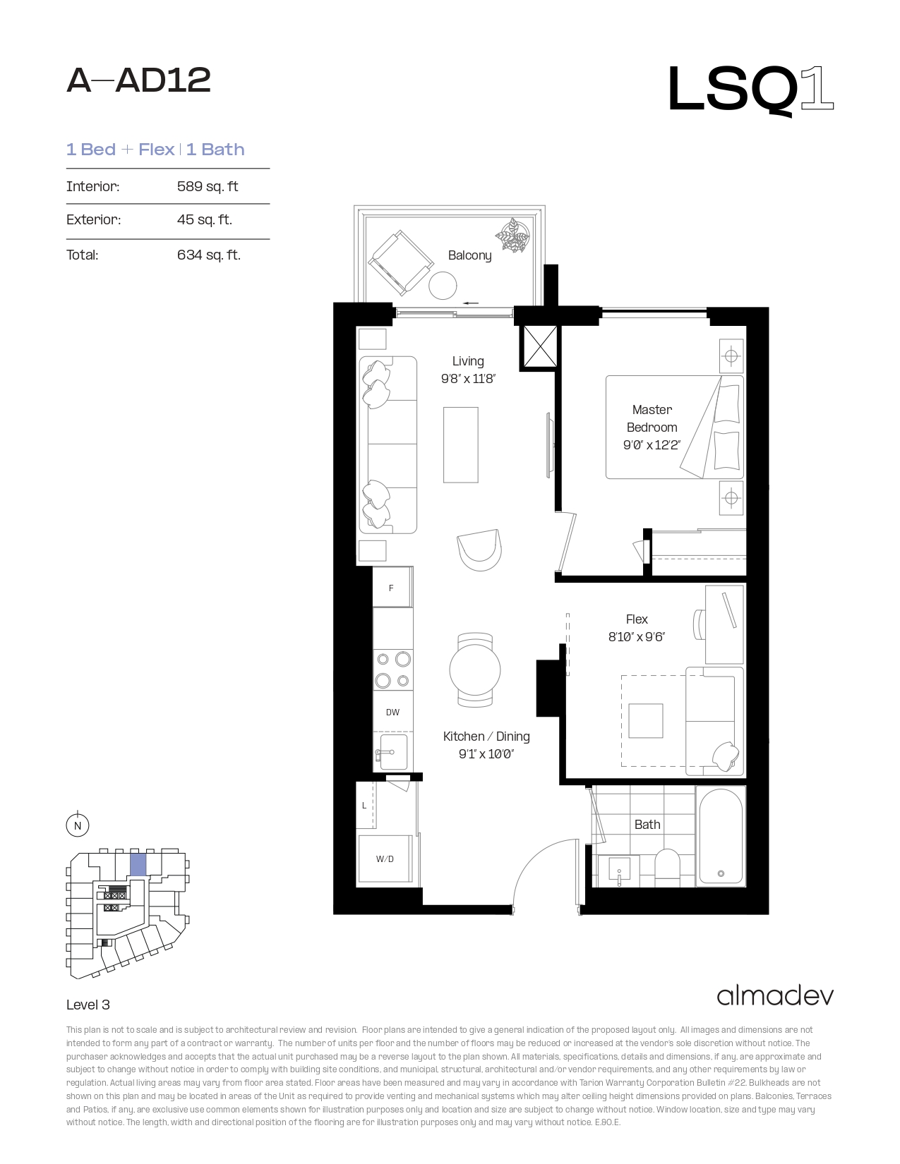 A-AD12 Floor Plan of LSQ Condos with undefined beds