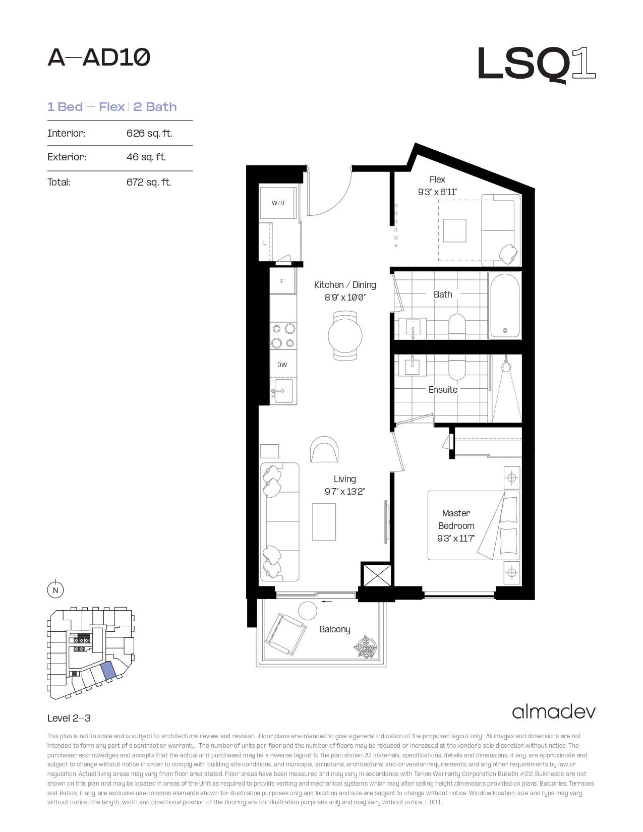 A-AD10 Floor Plan of LSQ Condos with undefined beds