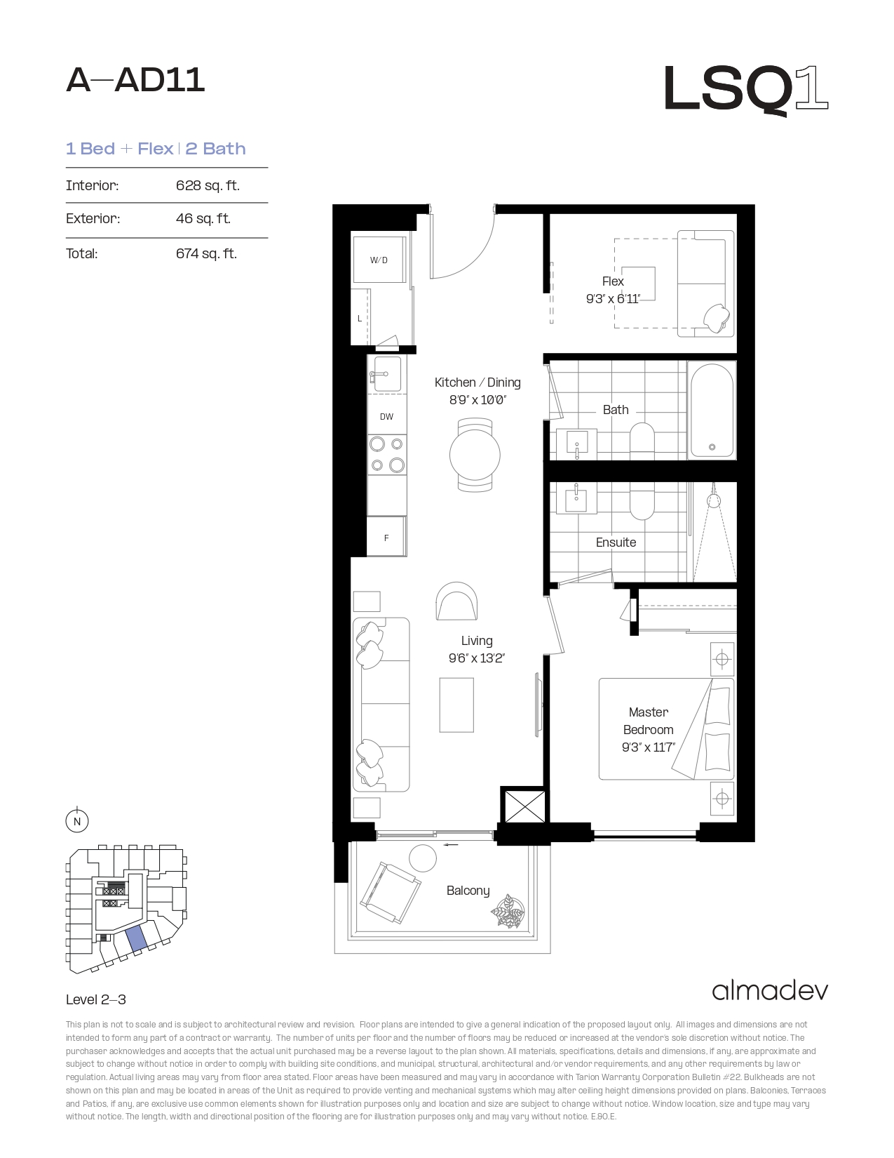 A-AD11 Floor Plan of LSQ Condos with undefined beds