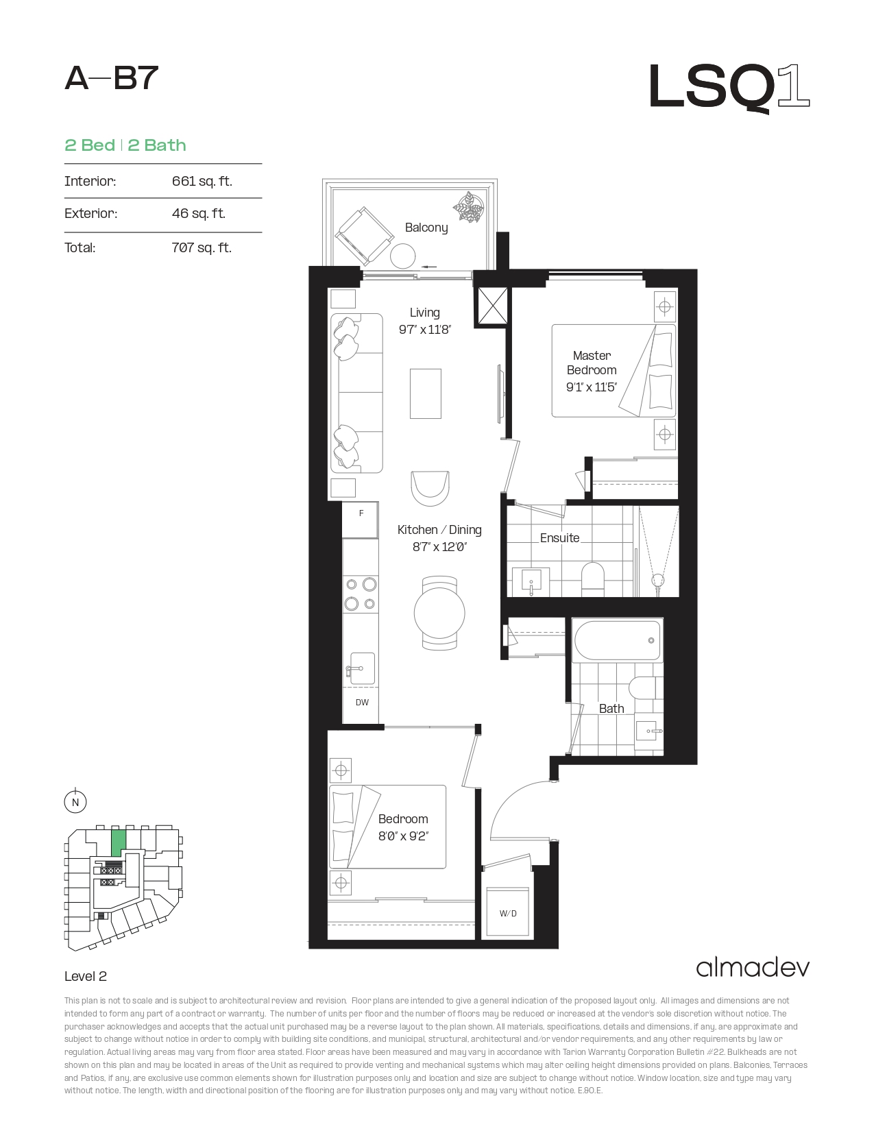 A-B7 Floor Plan of LSQ Condos with undefined beds
