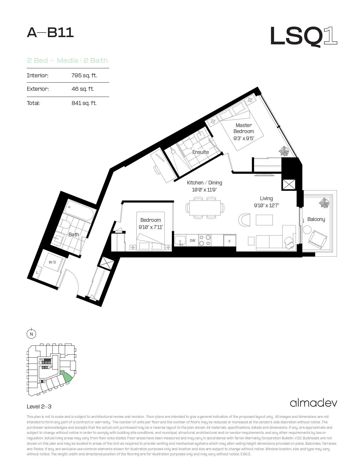 A-B11 Floor Plan of LSQ Condos with undefined beds