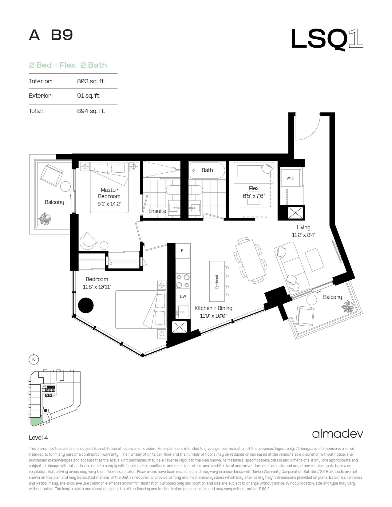 A-B9 Floor Plan of LSQ Condos with undefined beds