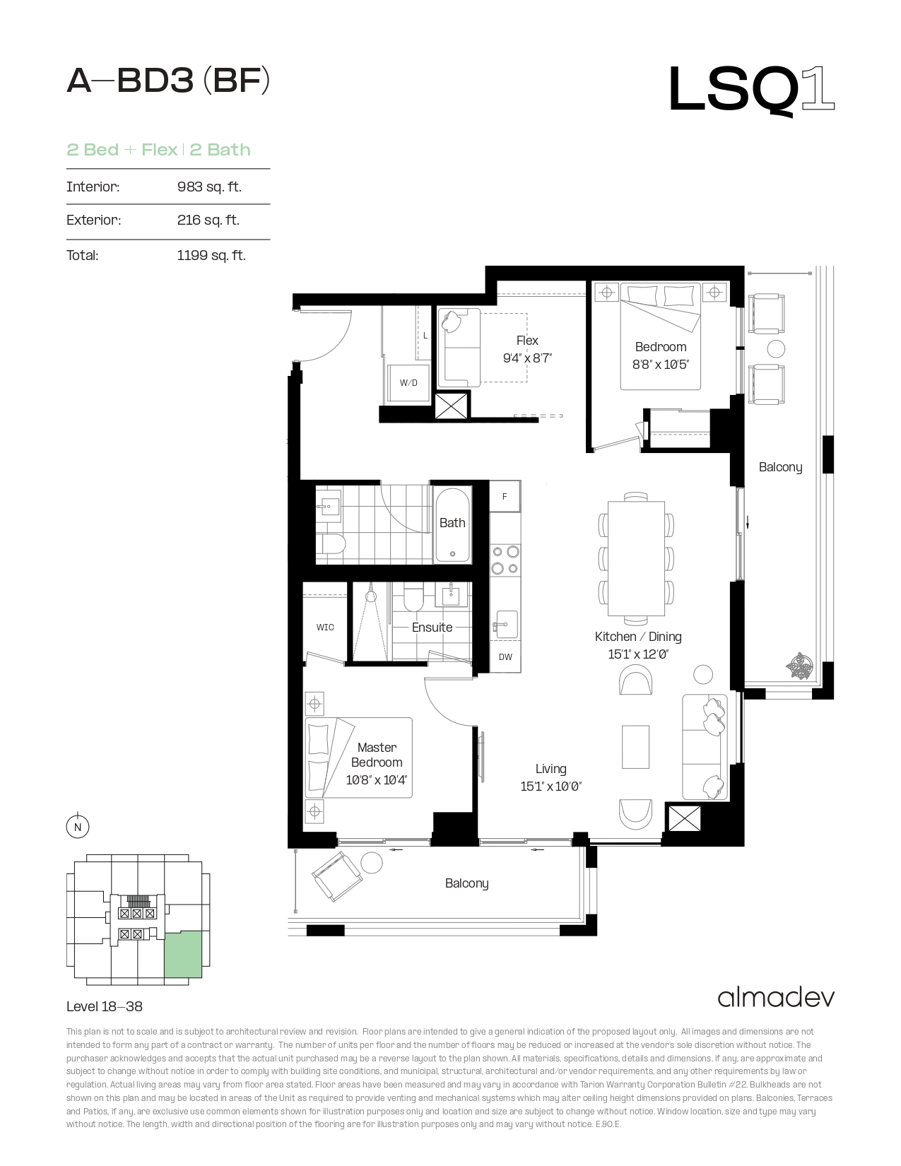 A-BD3 (BF) Floor Plan of LSQ Condos with undefined beds