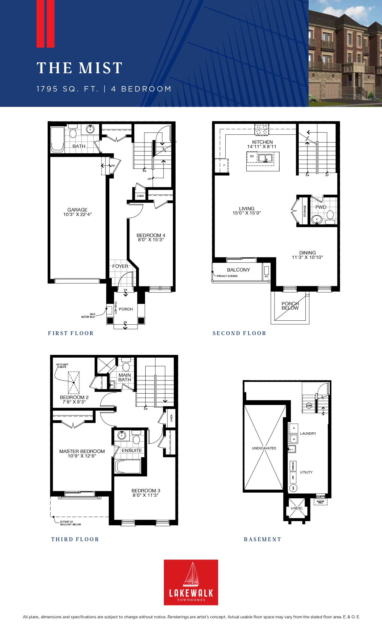  Floor Plan of Lakewalk Townhomes with undefined beds